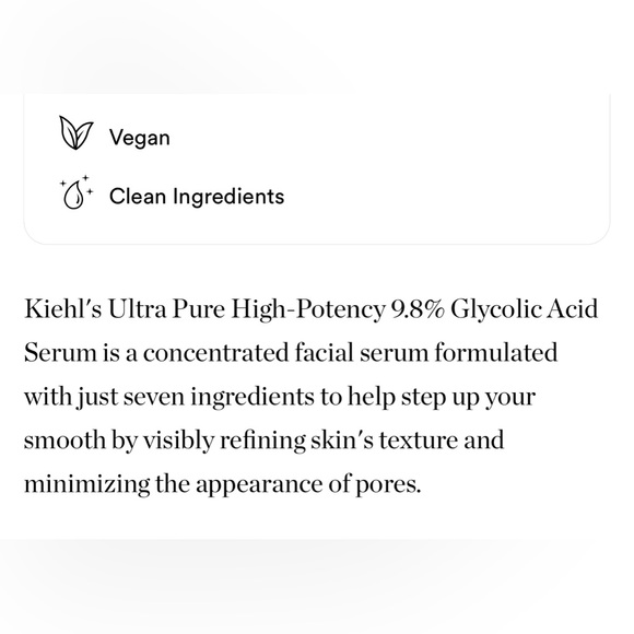 ONLY 1! Kiehl’s Ultra Pure High-Potency 9.8% Glycolic Acid Serum 💧 NEW IN BOX - Picture 5 of 7